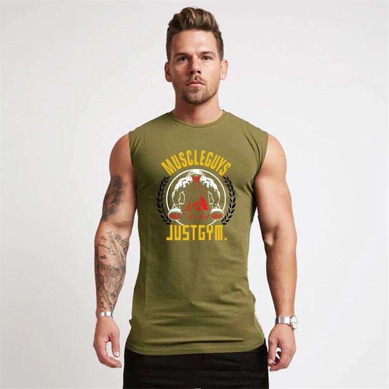 

Mens Fitness Casual Sleeveless Jogging Shirts Gym Bodybuilding Workout Muscle Singlets Summer Cotton Breathable Sport Tank Tops XXL небо синє кольору