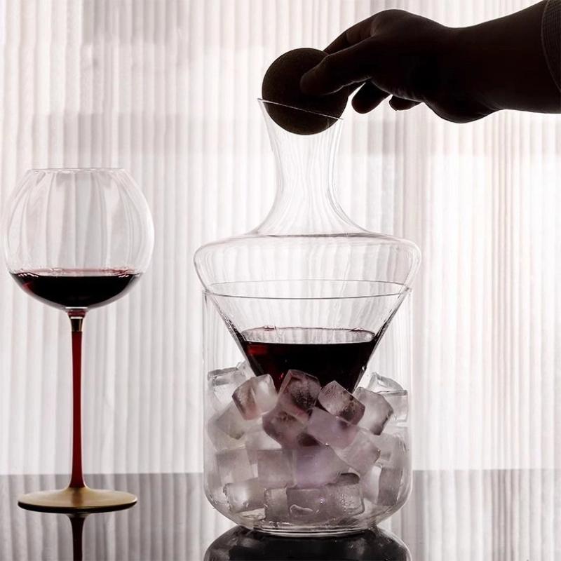 Creative Crystal Glass Wine Decanter with Slanted Spout – Ice Wine Carafe