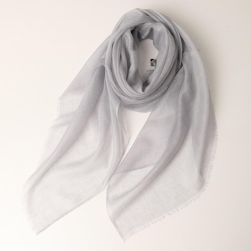 Light and thin ring velvet women's cashmere square scarf plain spring and summer new models can wear 200 scarves