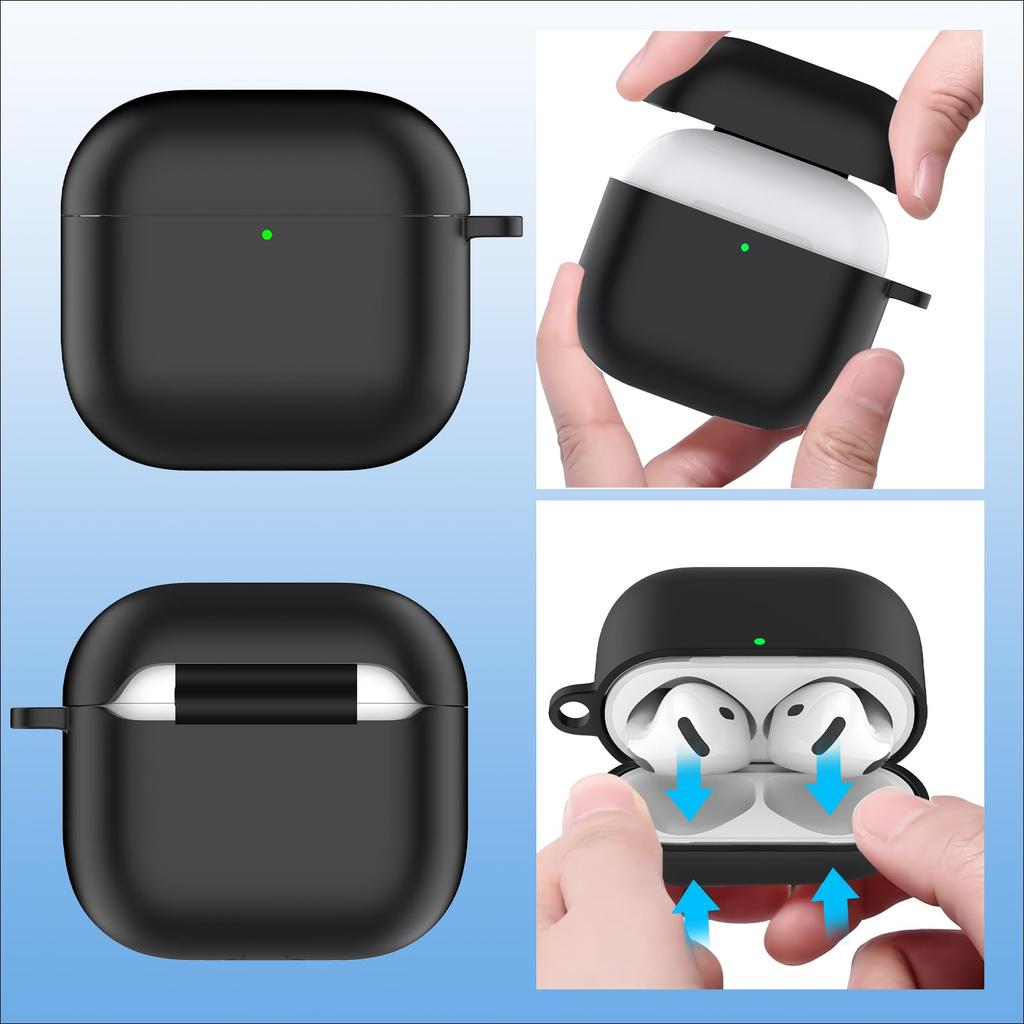 Seefox Airpods 4 Case in Airpods 4th Generation Silicone LED Can Be Worn and Airpods 4 Full Scratch Comes with Compatible with Protective Case