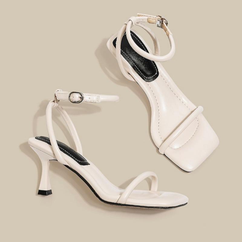 Fashion 2025 Summer Women's Roman Sandals Open Toe Office and Career Fashion Buckle Strap Outdoor New Solid Best Seller Heeled Sandals