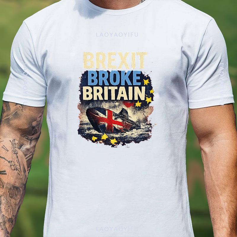 Brexit Sinking Union Jack Ship Graphic T Shirt Unisex Unisex Unisex Vintage Uk Eu Hot Topic Print Cotton Pub Party Tee