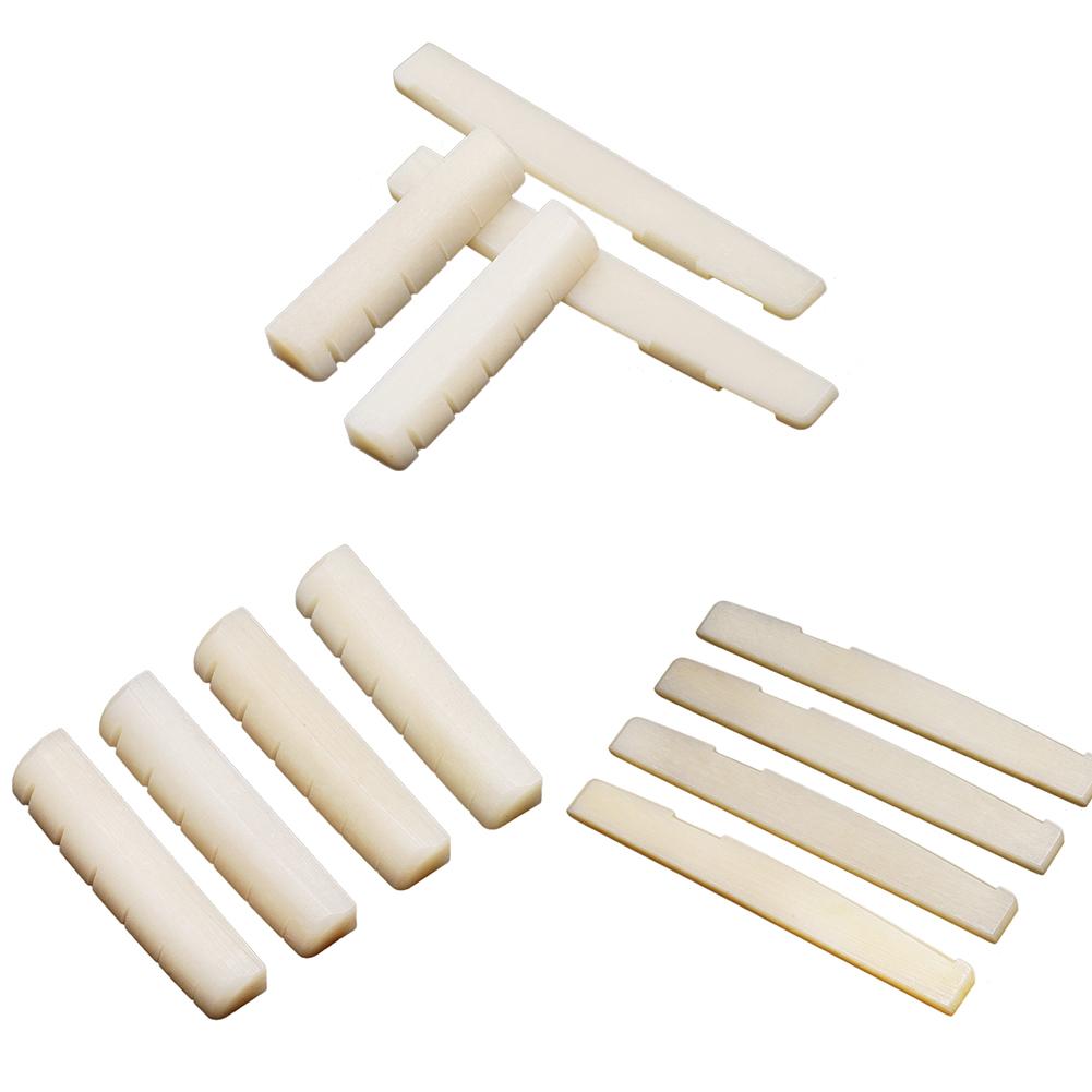 

Гитарный порожек для бриджа Неотбеленная кость Аксессуары для музыкальных инструментов #F 2 sets of saddles+bridges