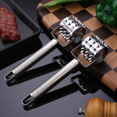 Stainless Steel Steak Meat Tenderizer Hammer Loose Meat Needle Punching Daily Tendon Breaker Meat Inserting Needle Roller