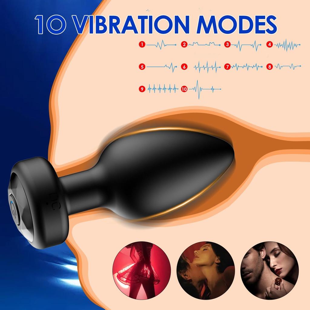 Anal Plug Sex Toys 10 Frequency Vibrator Anal Toys Butt Plug Training Kit with Remote Control Prostate Massager for Adult 18