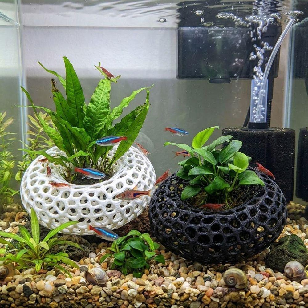 Porous Structure Aquarium Fish Shelter 3D Printed Fish Resting Place Betta Habitat Small Fish