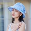 Portable Thin Bow Sunshade Cap Breathable Sunscreen Basin Hat Floral Fisherman Hat  Travel