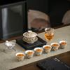 Dunhuang Silver-Inlaid High-End Retro Kung Fu Tea Set: Light Luxury Chinese-Style Tea Brewing and Drinking Gift Box