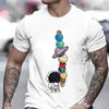 2024 Men's T-shirt Short Sleeve Tees Male Loose T-shirt Space Astronaut Men's Tops New Brand Men's T-shirt Camisetas De Hombre