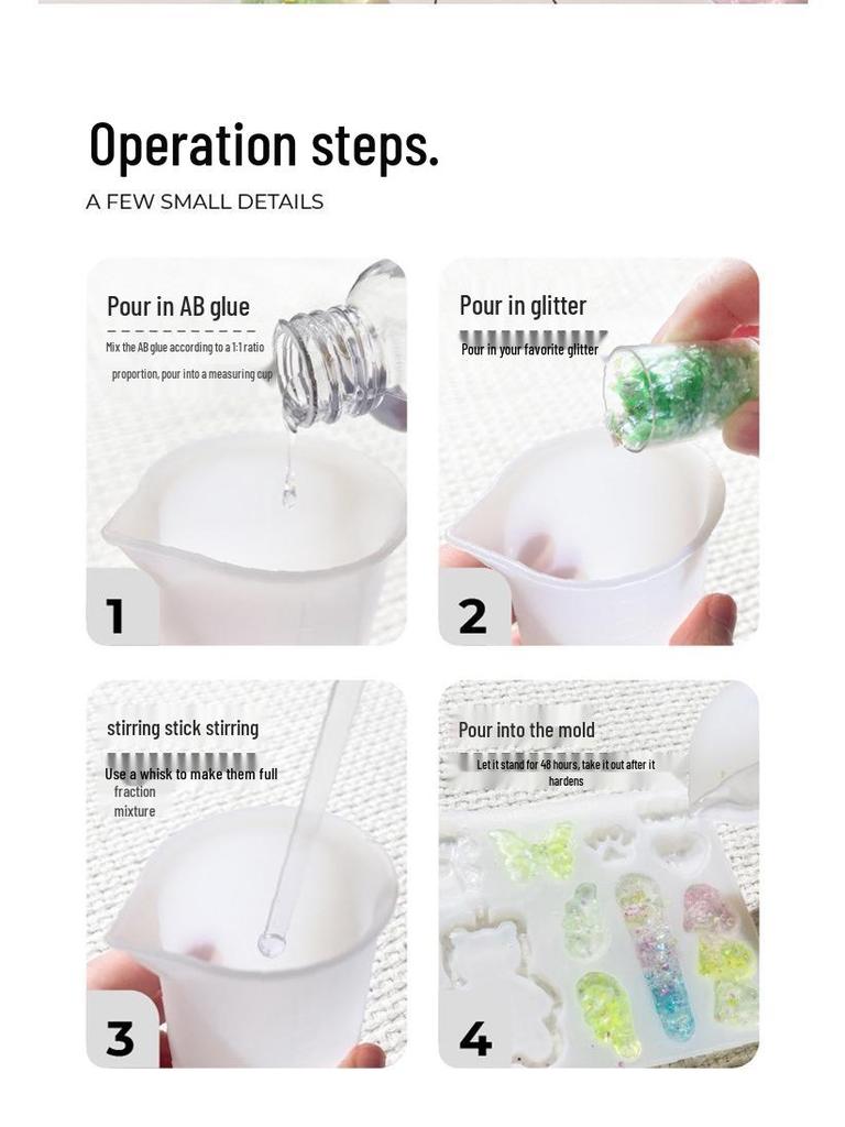 Milo Kinder Kristall Epoxid DIY Kreativset für Mädchen - Form, Creme und Kleber-Set