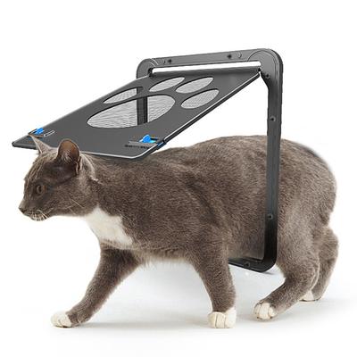 Pet Screen Door Cat Door Sliding Screen Pet Door with Magnetic Flap Lock Automatically for Small