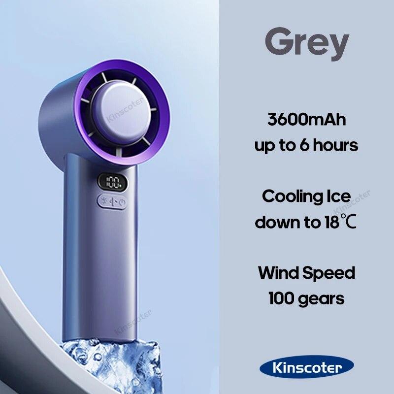 

Портативный ручной турбовентилятор KINSCOTER, 100 скоростей ветра, регулируемый мини-персональный вентилятор, работающий от батареи, электрический вентилятор для ресниц