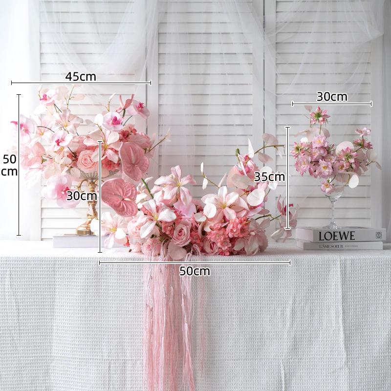 Individuell gefertigtes weißes europäisches florales Tafelaufsatz für Hochzeiten