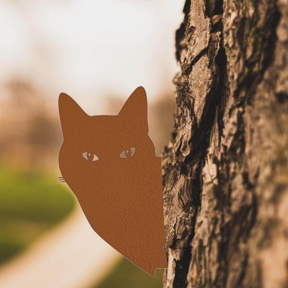 1 Stück entzückende Katzen-Gartenskulptur – unwiderstehliche Katzenskulptur als Geschenk und Rasenschmuck. Atemberaubende Iron-Art-Silhouette