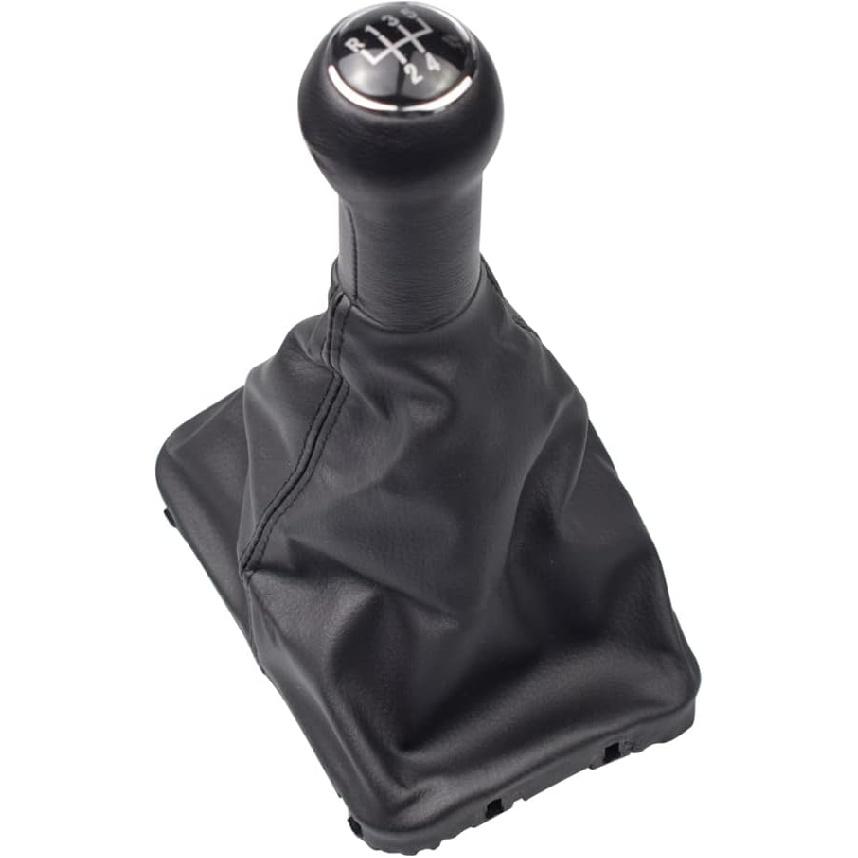 Hacreyatu für VW Käfer 1998 1999 2000 2001 2002 2003 2004 2005 2006 2007 2008 2009 2010 Neuer 5-Gang-Schalthebel Schalthebelknauf Lederbalg (Schwarz)