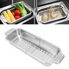 Over The Sink Strainer Extendable 304 Stainless Steel Over The Sink Colander for Kichen Washing Vegetables Fruits