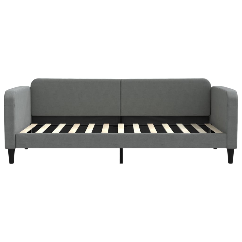 Daybed with Mattress Dark Grey 90 X 200 Cm Fabric