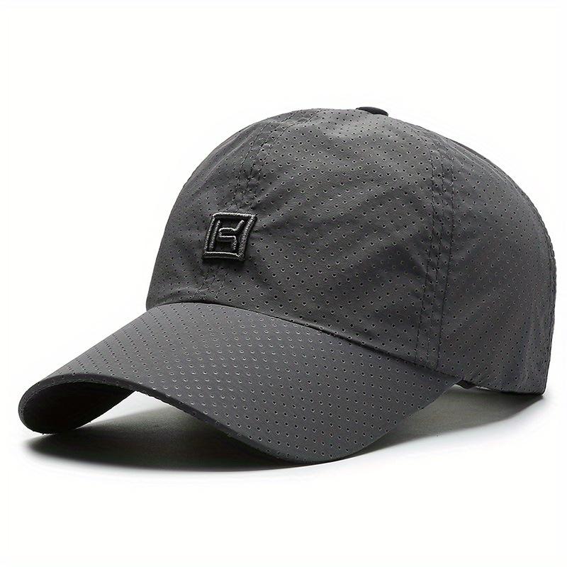 LChome Unisex Ademende Sneldrogende Baseballpet met Trendy Patroon voor Vissen Buitenshuis Adjustable donkergrijze kleur