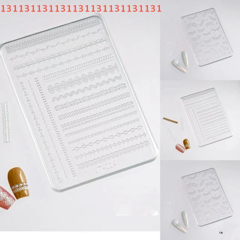 For Nail Decoration Stamp French Lace Silicone Nail Art Mold DIY Beauty Simple Line Reusable Handmade Tool