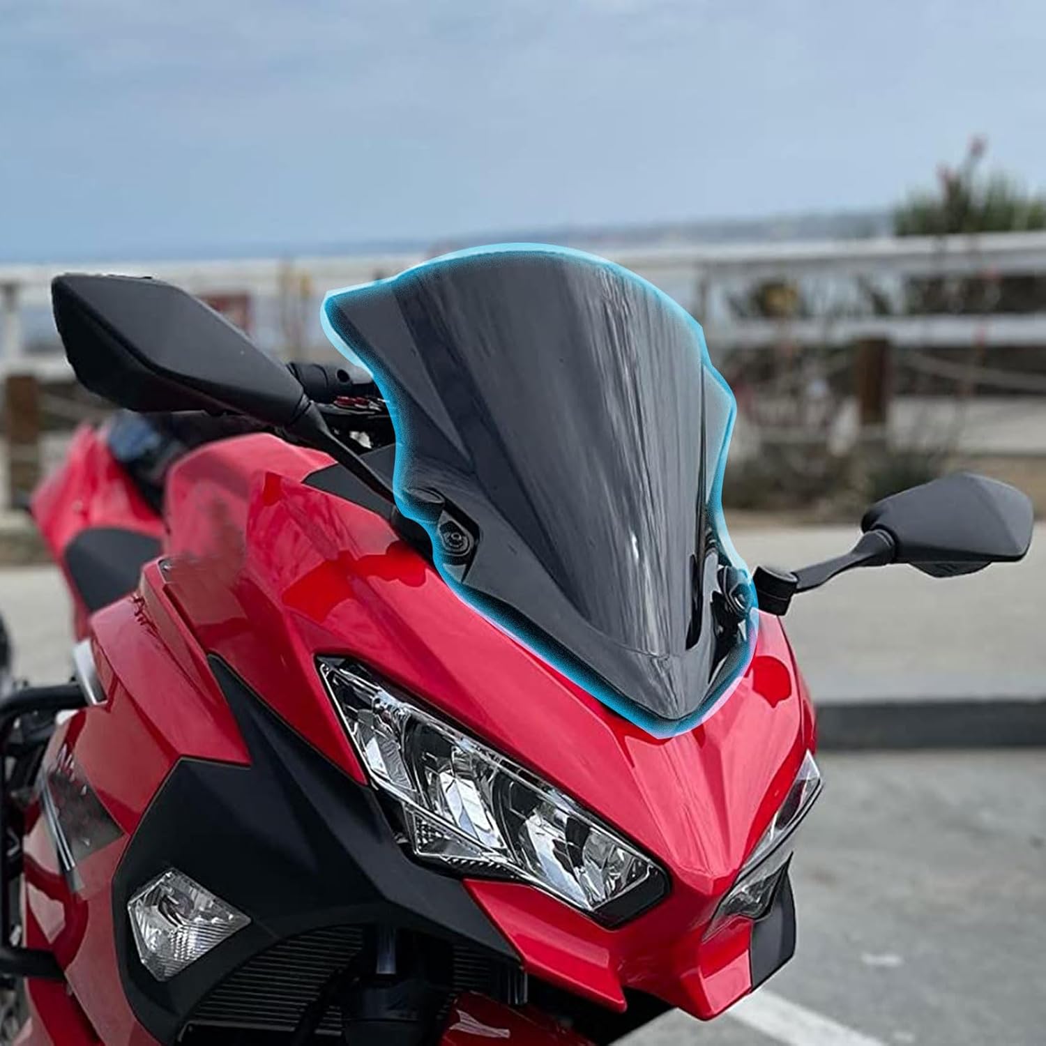

Fly Screen Ninja 250 NINJA400 Ninja 400 Accessories 2018 2019 2020 2021 2022 2023 2024 2025 2026 Motorcycle Double Bubble Windscreen Windshield Wind дым