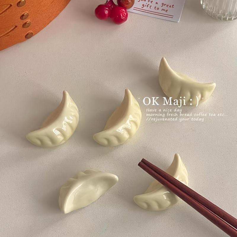 1pcs Ceramic Dumpling Chopstick Rest Cute Dumpling Shape Perfect for Hotel & Restaurant Tableware, Kitchen & Table Decorations, Chopstick Holder
