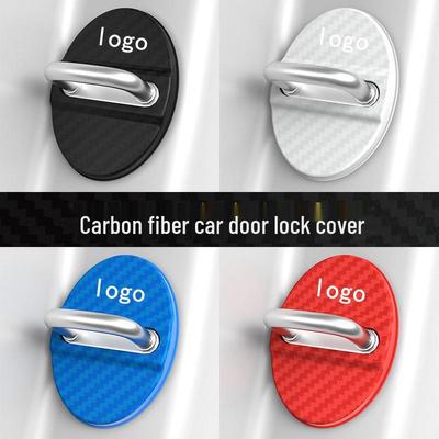Funda Protectora para Cerradura de Puerta de Fibra de Carbono y Pegatina Anticolisión con Amortiguador