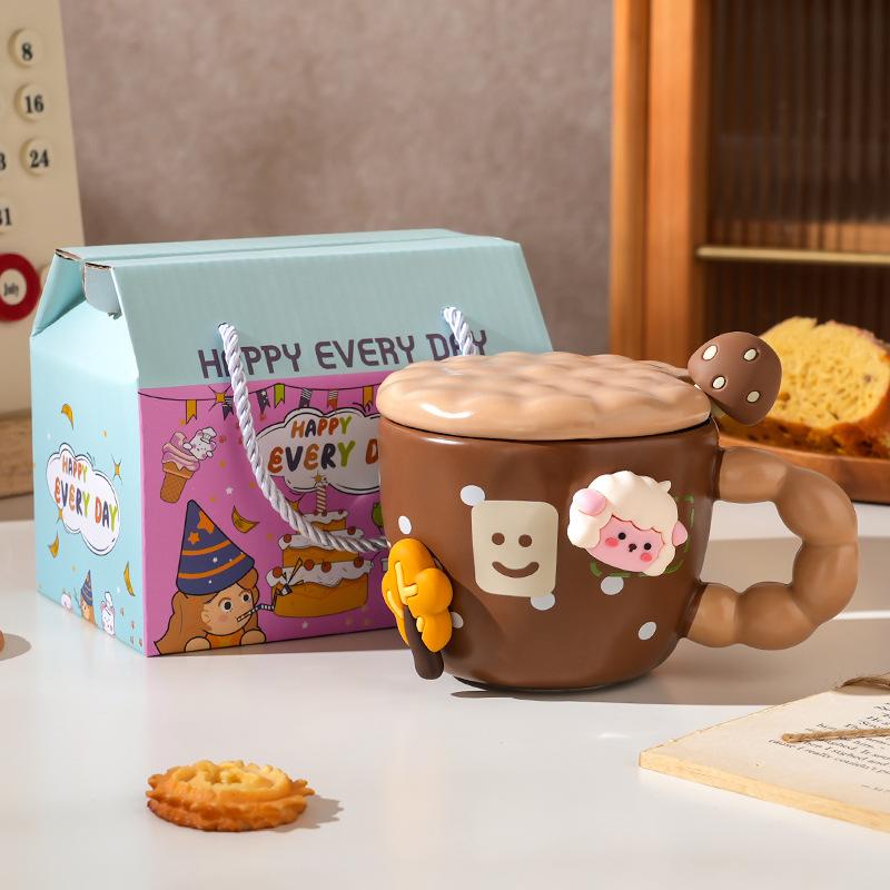 Ceramic Cup With High Value Home Office Couple Water Cup Gift Box, High-End Souvenir Gift