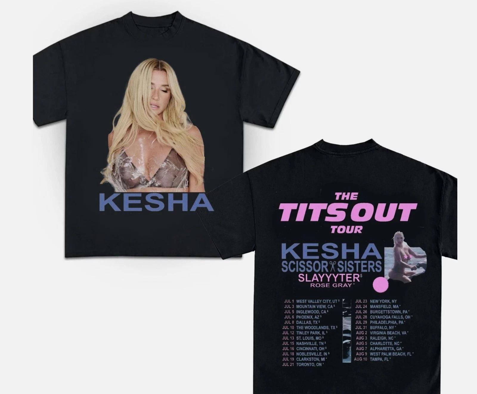 Kesha 2025 Concert Shirt, 2025 Kesha the Tits Out Tour Tshirt L