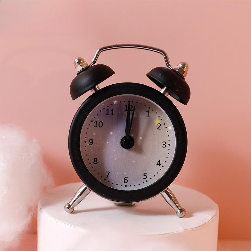 Creative children's alarm clock on the head of the student's bedside cute cartoon silent simple bedroom mini loud table alarm clock