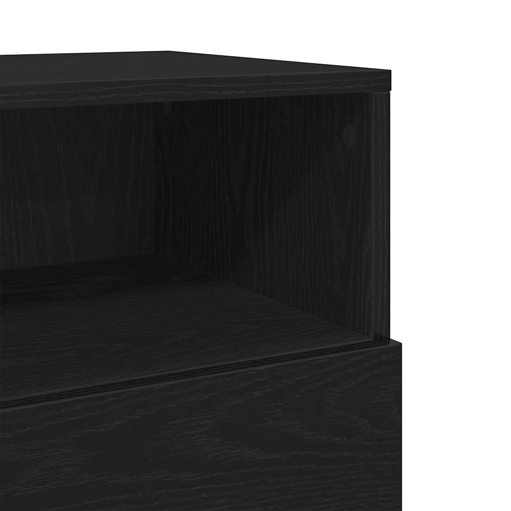 Nightstand with 2 Drawers Black 36 x 36 x 68 cm
