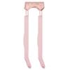 Shiny Stockings with Open Crotch, Sexy Lace Garter Belt, Mood Full-Length Over-the-Knee Black Stockings for Women