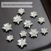 Hot Sale Snowflake Zirconia Nail Art: Sparkling Transparent White Double Layer Lotus Flower Rhinestone Nails DIY Accessories