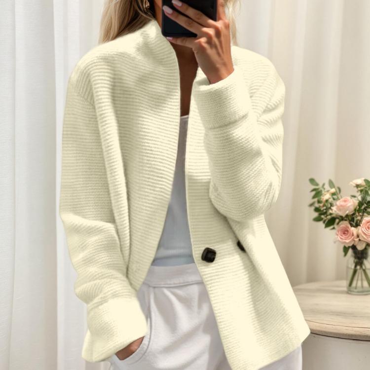 Winter Fall Women Knitted Cardigan Sweater Coat Double Breasted Lapel