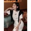Letter Embroidery Short-sleeved T-shirt Women's Summer New Slim-fit Women's Round Neck Student Women's Clothing Women's Fashion