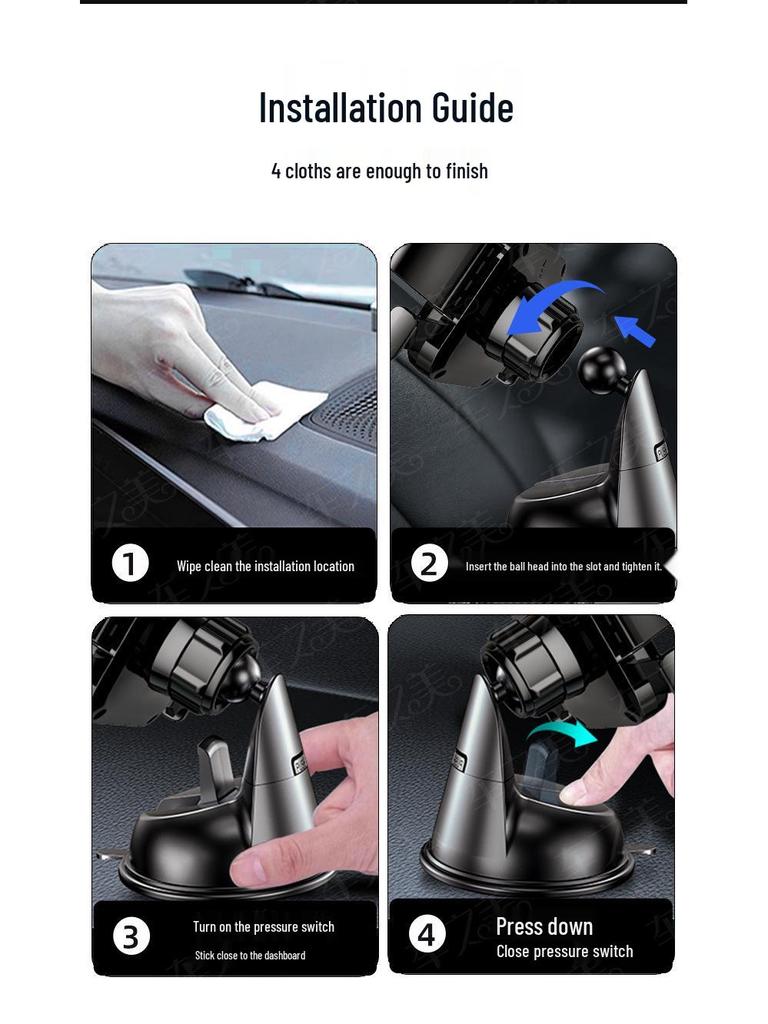 Saugnapf-Handyhalter für Auto-Armaturenbrett & Lüftungsschlitz-Navigation