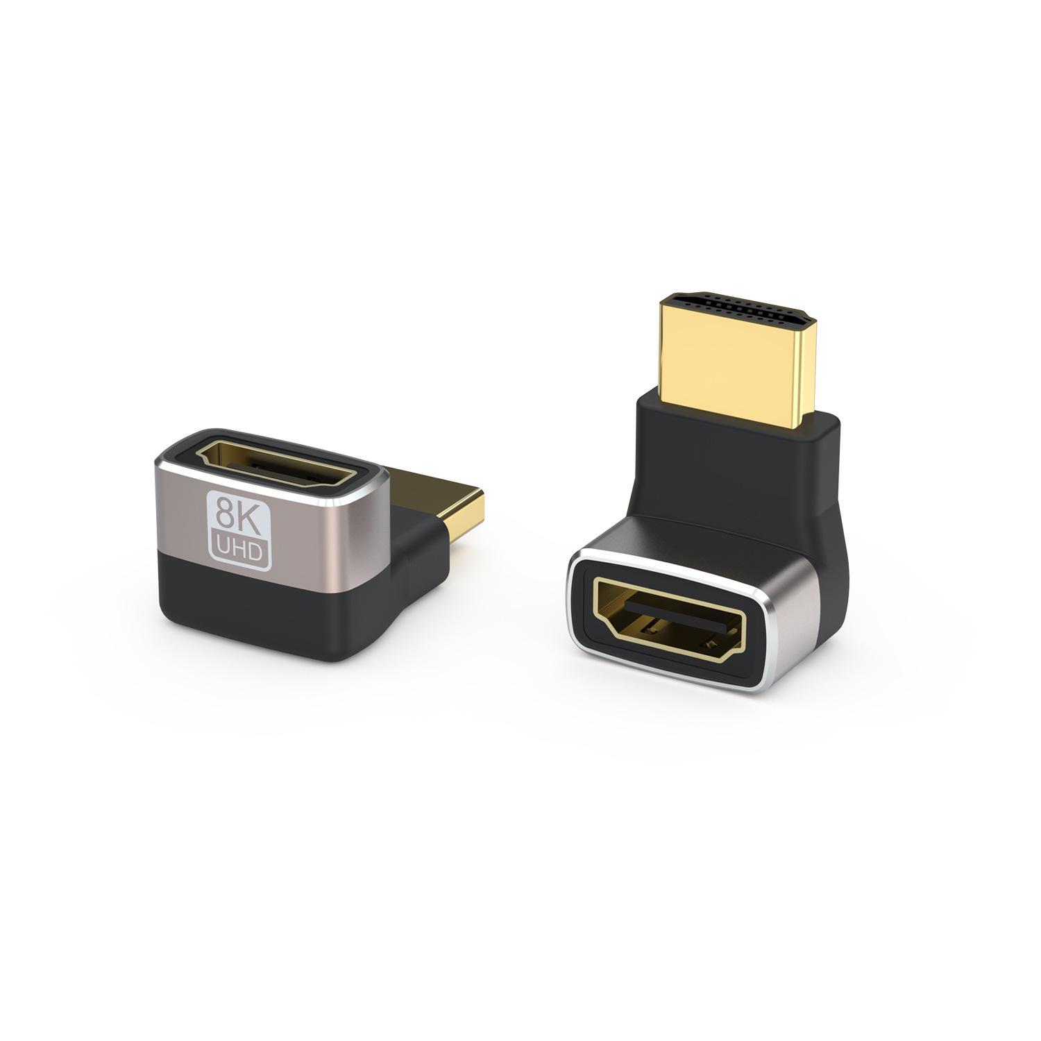 

Адаптер HDMI 2.1 под прямым углом для телевизоров, компьютеров и проекторов, алюминиевый сплав