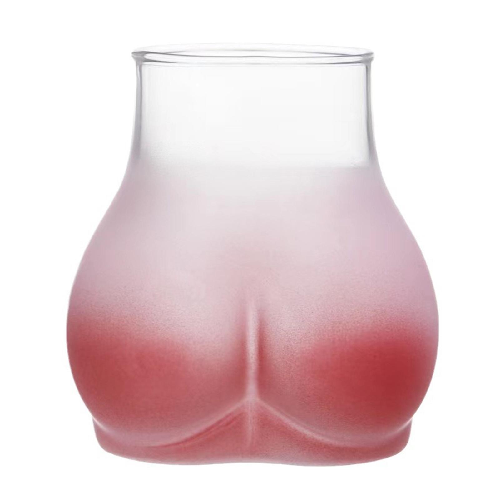 

Прозрачная чашка для питья 3D Butt Shape Glass Whisky Juices Cup For Cold Juices розовый