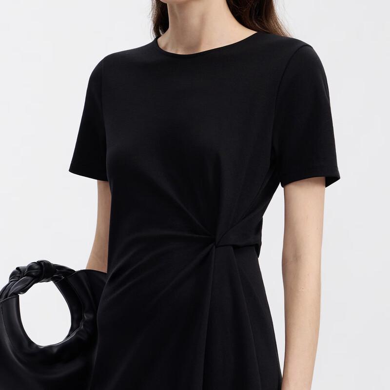 LANGZI Twisted Knot Draped Midi Dress