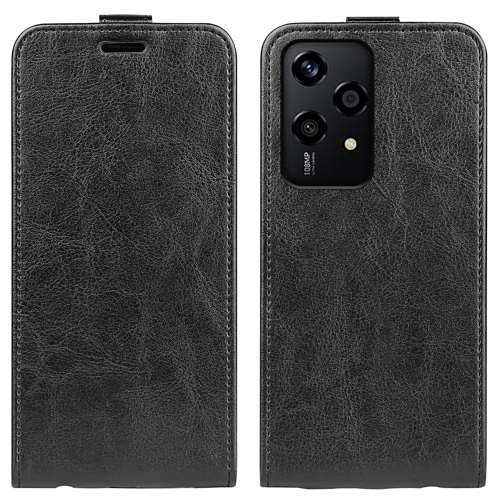 

Вертикальный откидной чехол для Honor 200 Lite из ПУ кожи с текстурой Crazy Horse Black