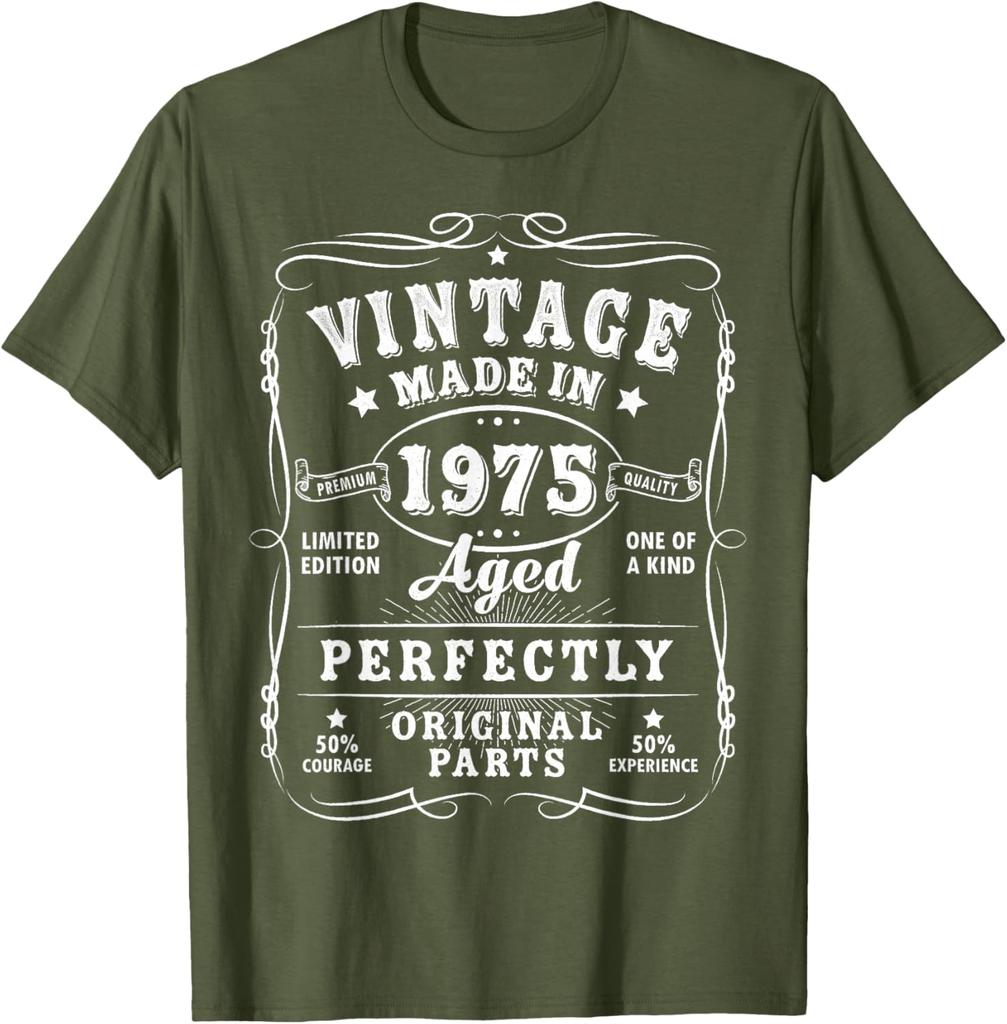 Vintage 50 Birthday Decorations Unisex 50 Year 1975 50th Birthday T-Shirt