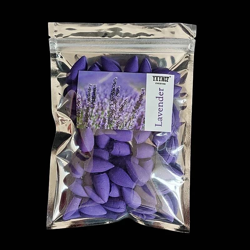 50pcs Natural Sandalwood Backflow Incense Cones To Watch Incense Waterfall Lavender Jasmine Scents for Home Tower Incense