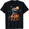 Halloween Boys Dinosaur Skeleton T Rex Scary Pumpkin Moon T-Shirt Personalized Clothing Funny Shirt Vintage Clothes