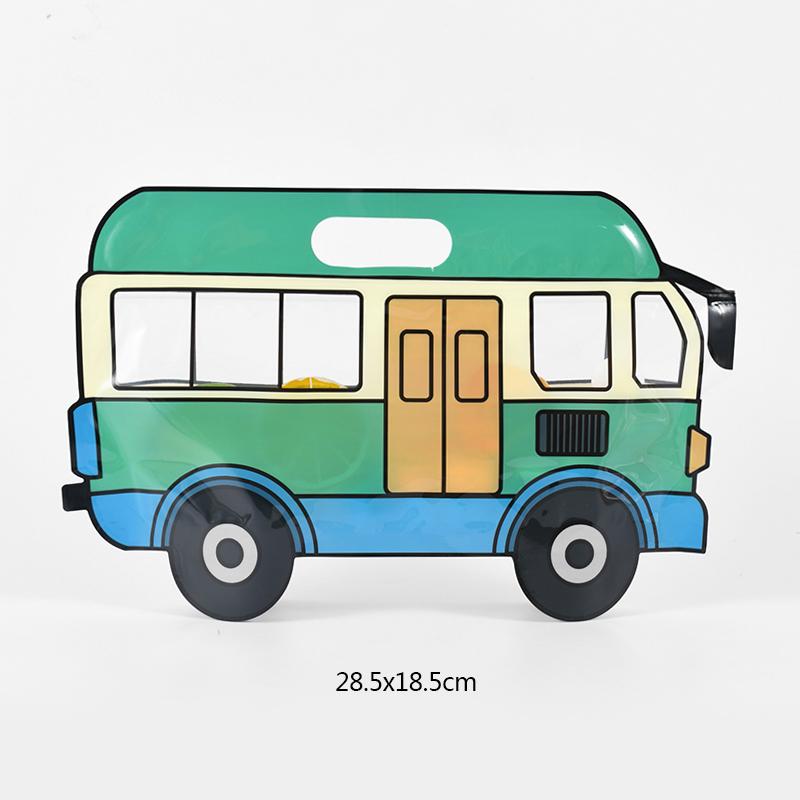 

10 шт. строительный грузовик конфеты подарочный пакет полицейская машина экскаватор печенье закуски сумки на молнии детский день рождения сувениры декор поставки Bus-10pcs