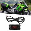 Multifunctional Motorcycle Voltmeter Waterproof Electronic Clock Gauge 2in1 LED MeterRed
