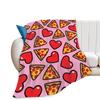 Pizza Blanket Throw Sausage Pizza Flannel Blanket for Kids Teen Boys Girls Fast Food Themed King Queen Full Size Super Soft Warm