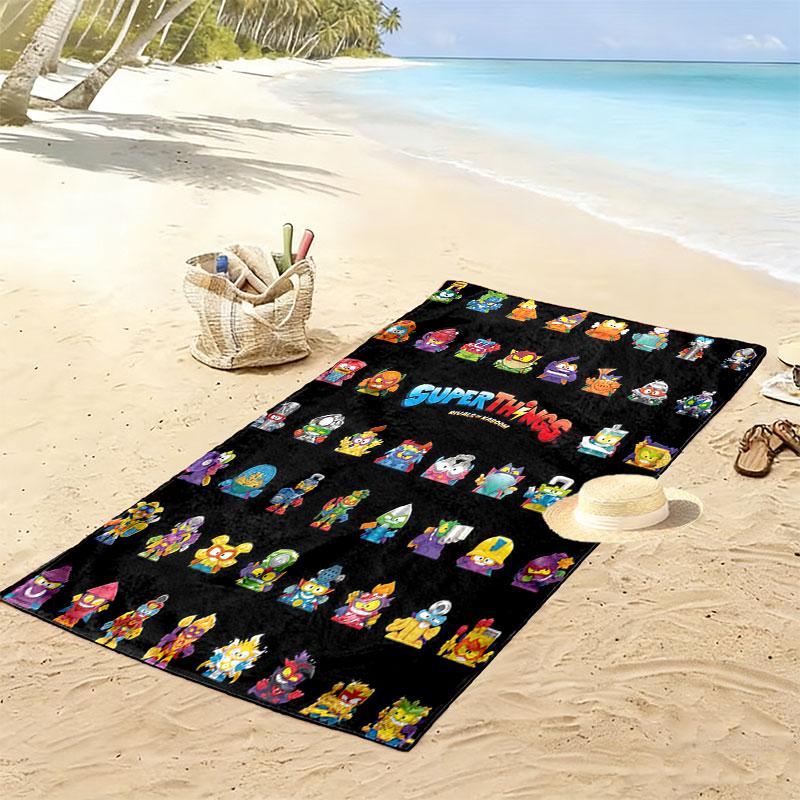 Superthings Print Beach Towel, Large Soft Quick Dry Towel for Beach Camping Swimming