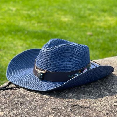 Big Brim Straw Hat Women's Outdoor Sunscreen Sunshade Beach Hat Western Cowboy Hat Men's Mountaineering Travel Tibetan Hat Wide Brim