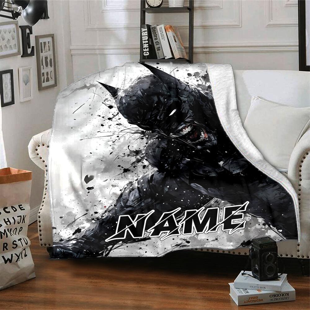 Custom Name Captain America's patriotic shield. blanket for Couch & Bed, Plush Cozy Fuzzy Blanket Super Soft & Warm Blankets for Fall and Winter. 0908