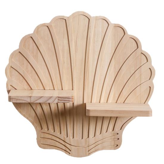 Sea Shell Wall Rustic Shelf Wooden Hanging Wall Mounted Storage Organizer Boho