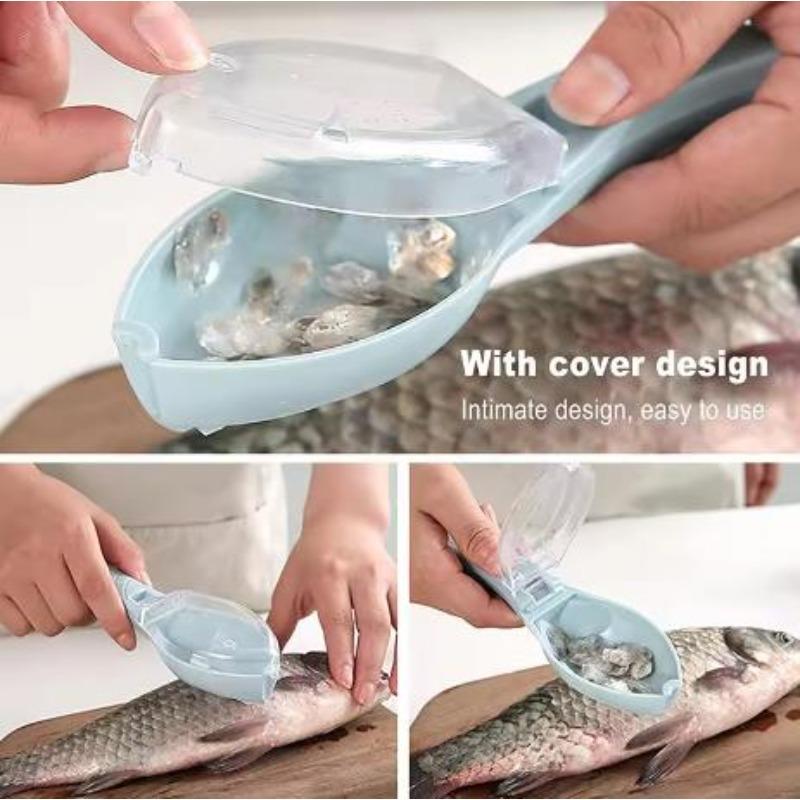 Fish Scales Graters Scraper Fish Cleaning Tool Scraping Scales Device with Cover Home Kitchen Cooking Fishing Tool Pesca Tackle